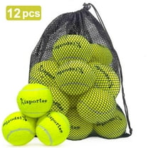 Kisportee Tennis Ball, 12 Pack Advanced Training Ball, Tennis Balls for Dog, Come with Mesh Bag for Transport, Dog Ball, Good for Beginner Practice Exercise (Yellow)