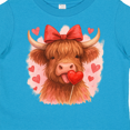 thumbnail image 4 of Inktastic Cute Highland Cow with Heart Lollipop Red Bow Boys or Girls Toddler T-Shirt, 4 of 5
