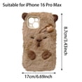 thumbnail image 4 of Mamarmot Cute Capybara Ca S E para IPhone13 Fuz Zy Fl Uffy F U R Capybara Cubierta con Peluche Plu Sh Animal Llavero Colgante Cálido Invierno Ca S E para Mujeres Niñas para IPhone15 16, 4 of 8