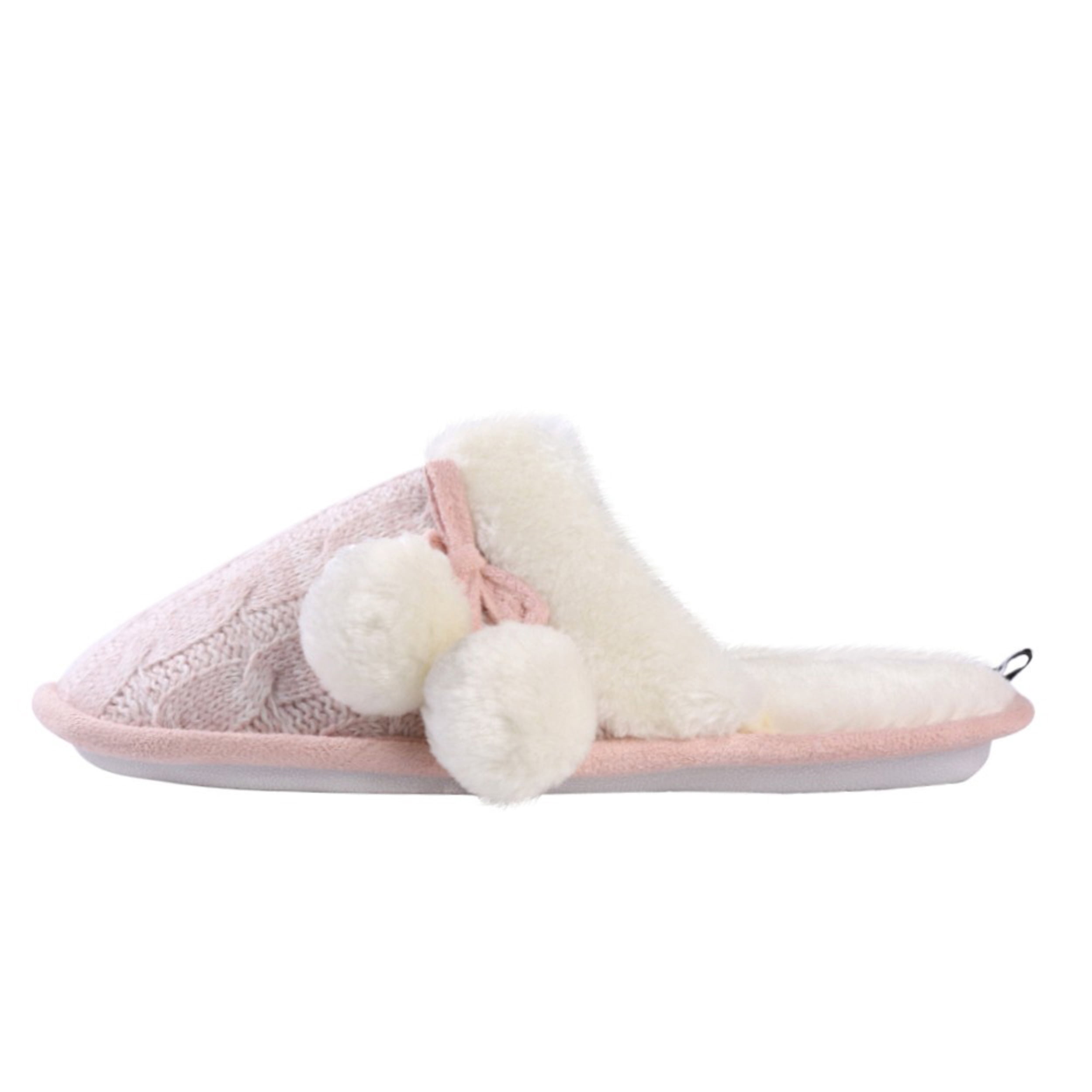 Cozy Classic Knit Plush Bedroom Women Slipper