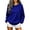 Blue, variant on TKLPEHG Womens Halloween Sweatshirt Fashion Halloween Graphic Long Sleeve Crewneck Loose Fit Fall Clothes Casual Comfy Pullover (Black,L)