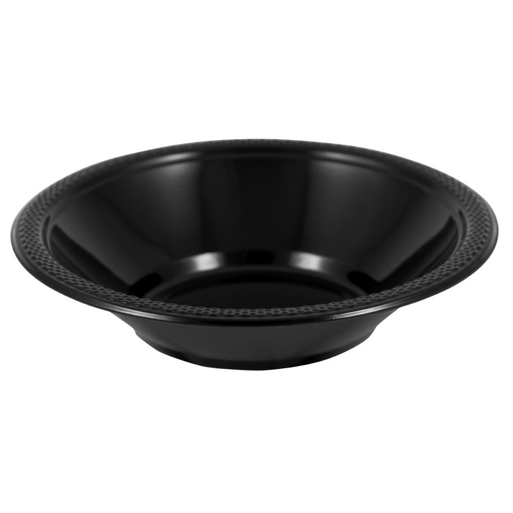 JAM Disposable Black Plastic Bowls, 7" Diameter, 20/pack