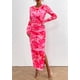 thumbnail image 4 of Vestido PRETTYGARDEN Maxi Estampado Floral Manga Larga Rosa Talla L, 4 of 8