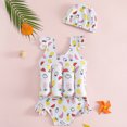 thumbnail image 4 of WRKEKC Toddler Swimsuit Girl One Piece Floral Print Tank Style with Built in Floaties Arm Rings Sun Safe 1-5 Years, 4 of 4