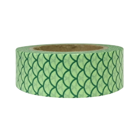 Wrapables® Colorful Washi Masking Tape, Green Fish Scales