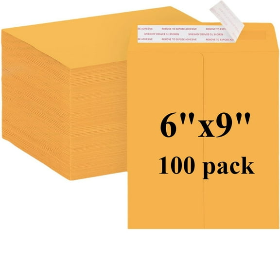 HOHAHO  Catalog Mailing Envelopes 6x9 Golden,Peal & Stick,for Invitation Greeting Cards  Document Picture