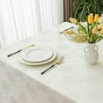 thumbnail image 5 of Spring Jacquard Rectangle Tablecloth, Waterproof Elegant Damask Rose Floral Pattern Table Cloth, Washable Decorative Polyester Table Cover for Kitchen/Dining/Parties - Ivory, 60 x 84 Inch, 5 of 6