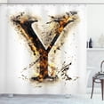 thumbnail image 1 of Ambesonne Letter Y Shower Curtain, Burning Grunge, 69"Wx84"L, Tan Black Orange, 1 of 3
