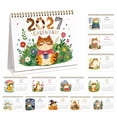 thumbnail image 4 of 2027 Desk Calendar, 8.27 x 5.51 In Large Spiral Bound Monthly Planner with Orange Cat Coffee Art for Home Office Decor, 4 of 8