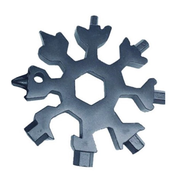 18 en 1 Flocon de Neige Outil de Survie en Plein Air Outil de Tourisme en Acier Inoxydable Multi-Outils Équipement de Camping en Acier Inoxydable EDC Mini Outils