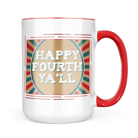 

Christmas Cookie Tin Happy Fourth Ya ll Fourth of July Vintage Poster Design Mug gift for Coffee Tea lovers