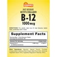 thumbnail image 2 of Vitamin B-12 1,000 mcg | 60 Fast Dissolve Tablets | As Methylcobalamin | by Sundance, 2 of 5