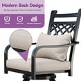 thumbnail image 2 of Dextrus 5 Pcs Outdoor Bar Height Table and Chair Set with Swivel Chairs and Faux Wood-Top, Red, 2 of 6