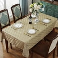 thumbnail image 7 of Jacquard Tablecloth Flower Pattern Polyester Table Cloth Spill Proof Dust-Proof Wrinkle Resistant Table Cover for Kitchen Dining Tabletop Decoration (Rectangle/Oblong, 52" x 70" (4-6 Seats), Gold), 7 of 7
