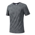 thumbnail image 6 of Summer T Shirts for Men Crewneck Quickly Dry Athletic Running Gym Workout Short Sleeve Shirts Mens Printed Round Neck Lightweight Breathable Moisture Wicking Outdoor Hiking Tee Tops, 6 of 7
