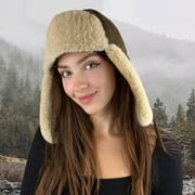 Sheepskin Trapper Hat - Genuine Leather Russian Ushanka Aviator Hat