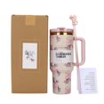 thumbnail image 4 of LILELIS New Stainless Steel Double Layer Cup 40Oz Car Cup Ice Cup with Handle 40Oz Outdoor Drinking Drinking Cup Cup Pink 33X15cm, 4 of 4