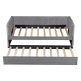 thumbnail image 5 of Hassch Velvet Upholstered Twin Size Daybed with Trundle, Solid Wooden Sofa Bed Frame w/Ergonomic Design Backrest, No Spring Box Need, Gray, 5 of 9