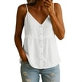 thumbnail image 2 of YTCAMLO Cotton Linen Womens Baggy Camisole Tops Summer Beach Casual V Neck Button Down Tank Tops Soft Comfy Vacation Blouses, 2 of 6