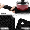 thumbnail image 4 of Zulay Kitchen 4 Pack Silicone Trivet Mat Set 7”x7” Silicone Pot Holders - Black, 4 of 7
