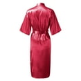 thumbnail image 4 of Lixiuxyad Womens Thin Robe Women's Short Kimono Robe Satin Bathrobe Bride Bridesmaids Getting Ready Sleepwear Soft Nightgown, 4 of 5