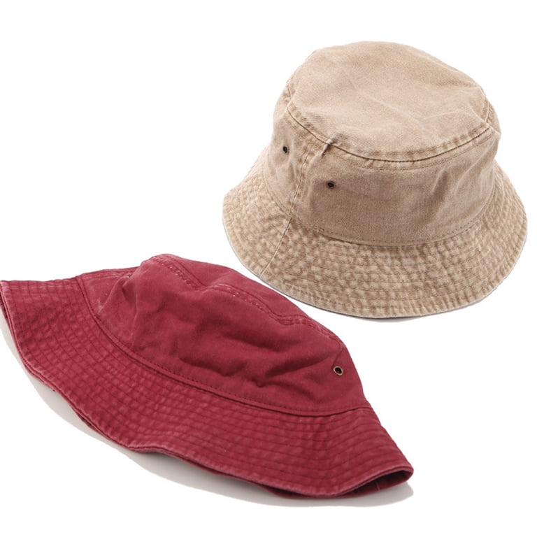Washed Cotton Bucket Hat Packable Reversible Fisherman Cap Sun Protection Washed Cotton Bucket Hats Packable Summer Outdoor Cap Travel  main image 3