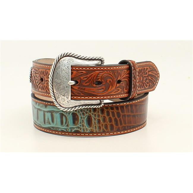 Nocona Women's Floral Overlay Leather Belt