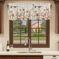 thumbnail image 6 of Fall Leaves Curtain Valances for Windows, Kitchen Valance Window Treatments Panel 2 Pack, Autumn Flowers Birds Retro Thanksgiving Rod Pocket Short Curtains for Bathroom Bedroom 54 x 18 Inch, 6 of 8