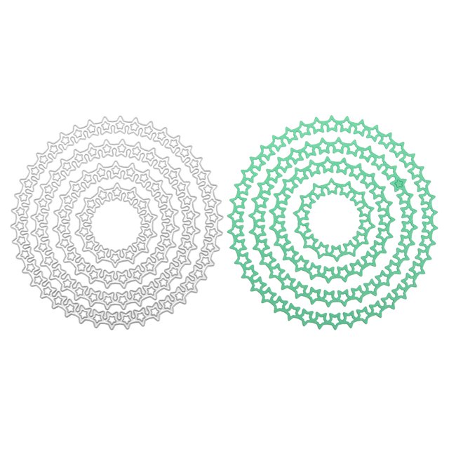 Cuadros Decorativos 4 Uds. Plantillas de troqueles de corte de Metal para foto de álbum de recortes DIY (estrella redonda)-25245809 Wdftyju embutido en tela