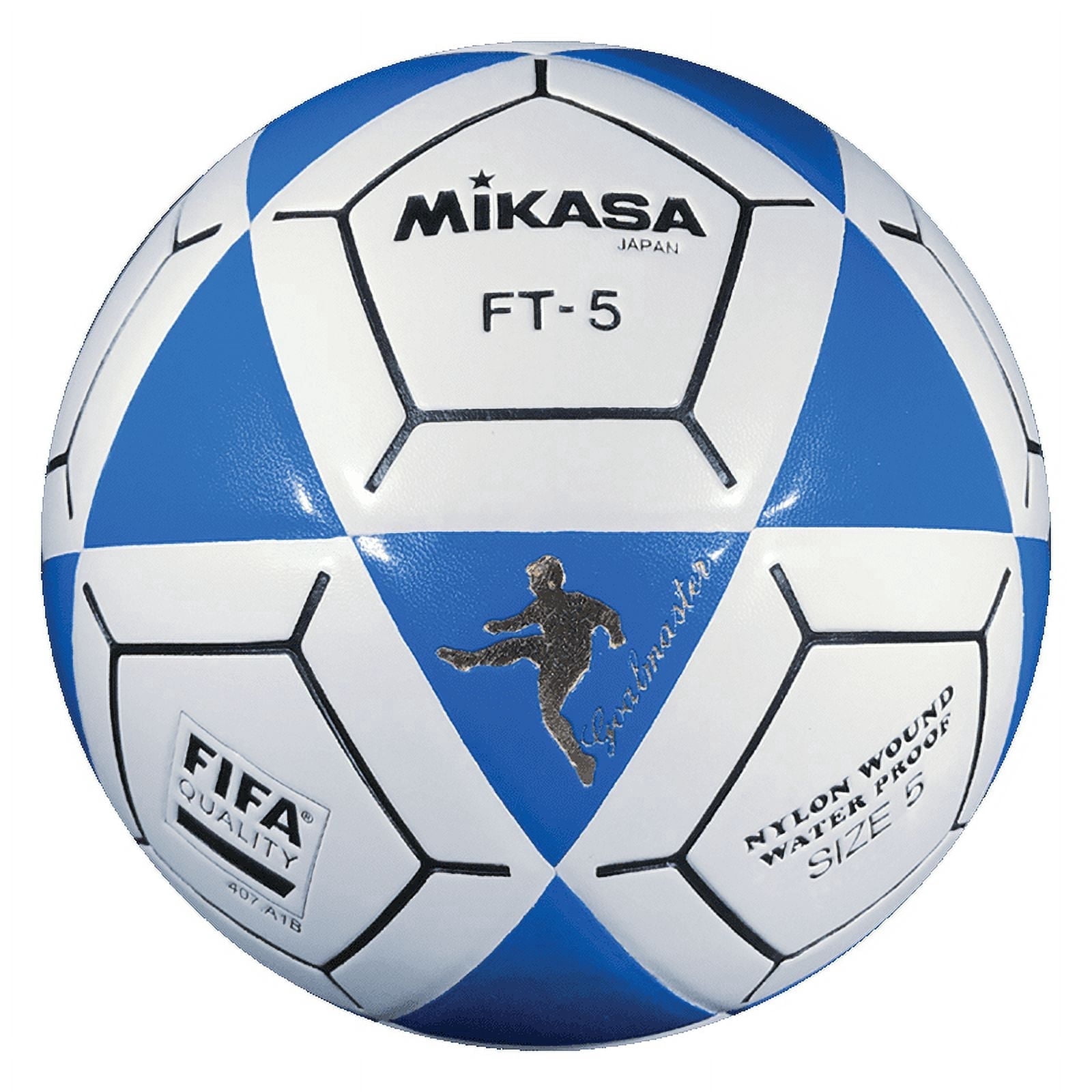 Mikasa FT5 Goal Master Soccer Ball, Size 5, Composite Leather, Blue/White, FIFA Approved