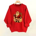 thumbnail image 4 of Atogsazn Womens Christmas Sweatshirt Retro Santa Claus Graphic Pullover Shirt Loose Fit Fall Tops Clothes 07-Red M Fashion, 4 of 6