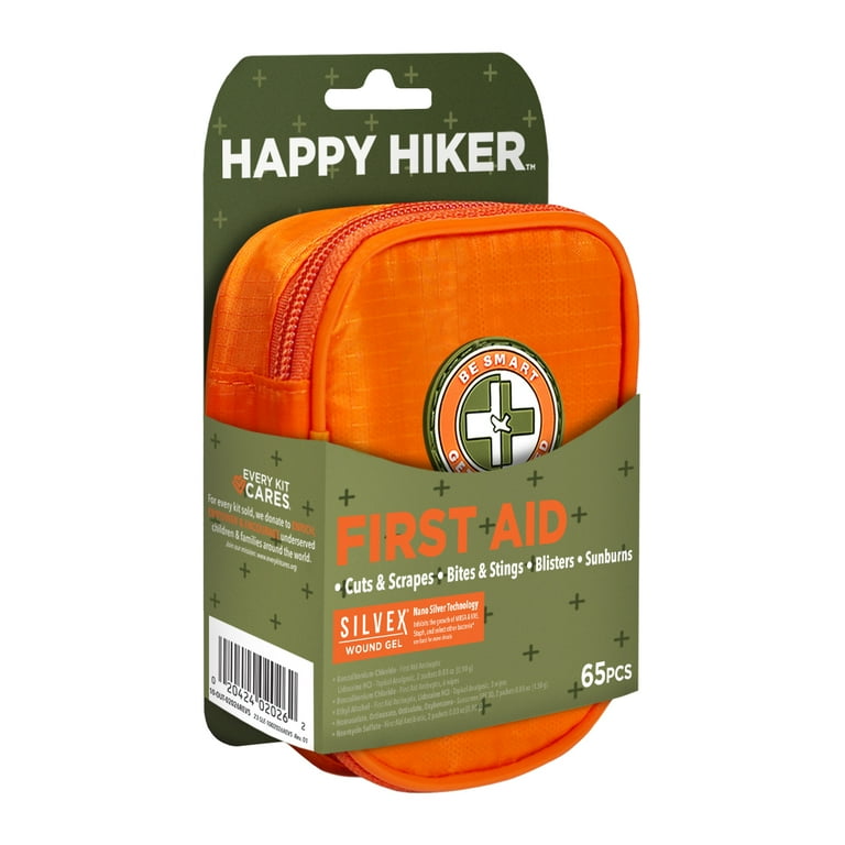 Be Smart Get Prepared Outdoor First Aid - Happy Hiker, 65 Piece