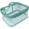 thumbnail image 2 of Toiletry Bag Makeup Cosmetic Clear Bag Portable Waterproof Transparent Travel Large Storage (Green), 2 of 5