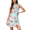 thumbnail image 2 of WILLBEST Regalos Para Mujer Vestido Playero Elegante De Verano Con Estampado Informal Y Sin Mangas, Largo Medio, Cuello Redondo 2070, 2 of 4