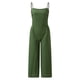 thumbnail image 5 of Gibobby pantalones siameses Mono de pierna ancha informal de cintura alta con tirantes de verano para mujer con bolsillos(Verdinegro， S), 5 of 5
