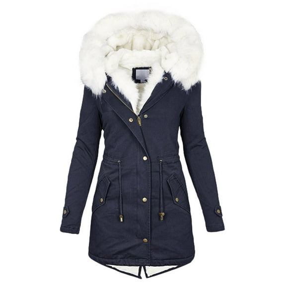 Winter Coats For Women Womens Hooded Fleece Line Coats Parkas Faux Fur Jackets Winter Jackets For Women