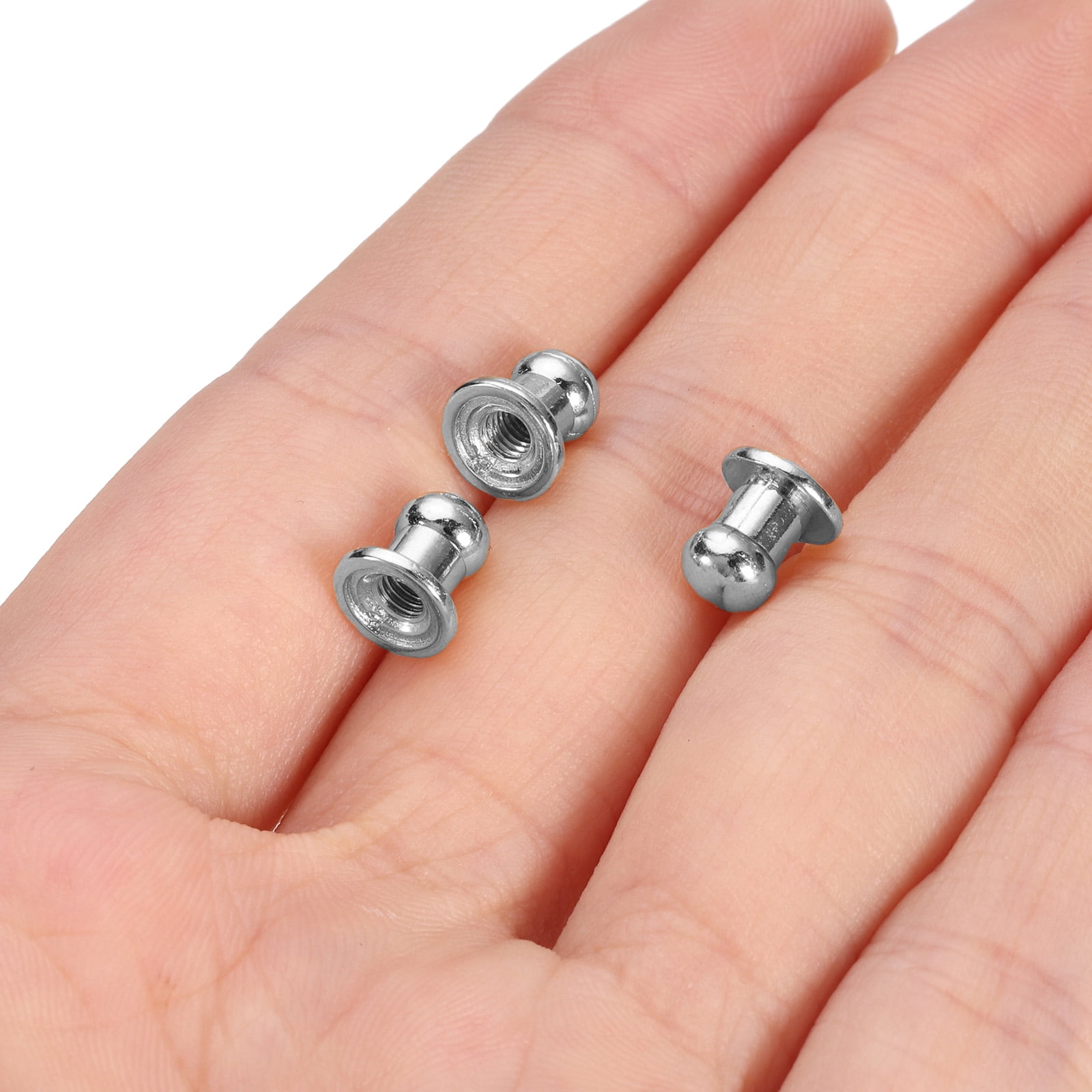 Unique Bargains Mini Round Knobs Small Drawer Pulls for Cabinets 0.2"x 0.27" Silver
