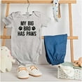 thumbnail image 3 of My Big Brother Has Paws Romper Boys or Girls Infant Baby Brisco Brands 18M, 3 of 6