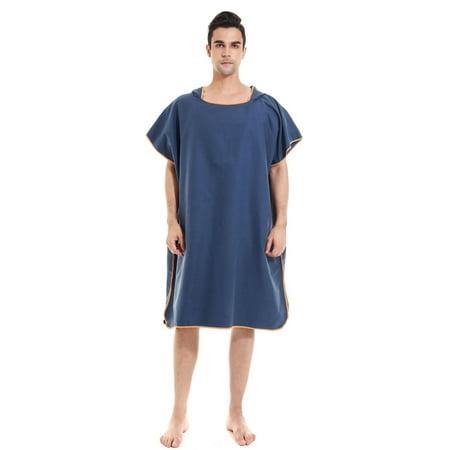

Unisex Beach Towel Changing Robe Bath Hooded Quick Dry Poncho Bathrobe Cloak
