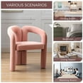 thumbnail image 5 of Contemporary Designed Velvet Fabric Upholstered Accent/Dining Chair /Barrel Side Chairs Kitchen Armchair for Living Room set of 2 (Pink Velvet), 5 of 6