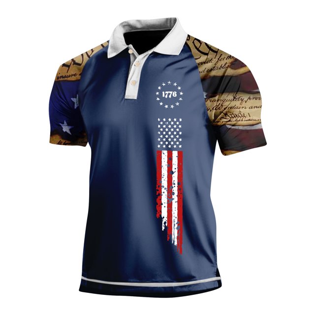 Men's Summer Leisure Culture Breathable Short Sleeved Shirt TopM