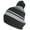 Black/Gray, variant on Quality Striped Beanie With Solid Cuff & Matching Pom - Black/Red