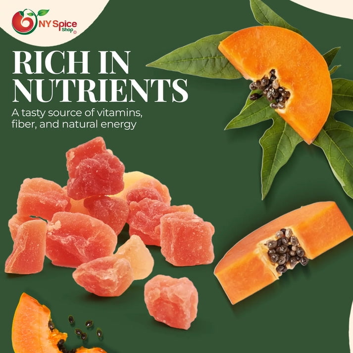 NY SPICE SHOP Dried Papaya Chunks - 5 Pound - Diced Papaya - Hawaiian Papaya Fruit - Sweet Papaya Bites - Tropical Papaya Cubes - Candied Papaya Chunks