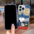 thumbnail image 5 of Cute Snoopy Anime Cartoon Transparent Phone Case For iPhone 15 14 13 12 11 Pro Max Xr Xs Max 8Plus Case A For iPhone 12 ProMax, 5 of 5