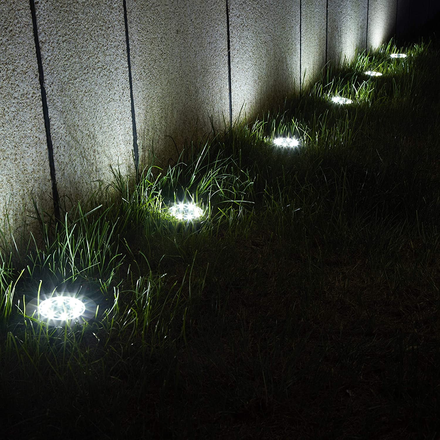 8/12 LED Solar Power Decking Lights Ground Floor Outdoor Garden Lawn Path Lamp 