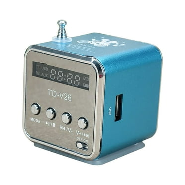 Bdday Portable Fm Radio & Bluetooth 5.0 Speaker 2 In 1, Digital Portable Mini Speaker Music Mp3/4 Player/Tf Usb Disk Speaker Fm Radio for Outdoor/Indoor,Rechargeable Battery
