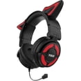 thumbnail image 1 of Auriculares Bluetooth, Auriculares inalámbricos Bluetooth V5.3, Auriculares supraaurales HiFi plegables con carcasa de oreja de zorro y LED, 1 of 4
