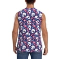 thumbnail image 4 of Lsque Skull cartoon flower Print Men's Cotton Blend Sleeveless Muscle Shirts (S-3XL)- Moisture Wicking, Odor Protection, UPF 30+,XX-Large, 4 of 8