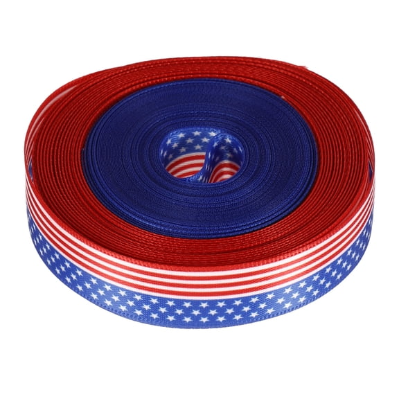 PAMINGONO Independence Day Decoration Ribbon For present Wrapping Red Fabric 1 Roll 353.70X0.63X0.04in