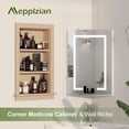 thumbnail image 4 of Recessed Medicine Cabinet for Bathroom Cabinet with Storage,14x24 in Wall Shower Niche Insert,3-Tier Bathroom Niche for Shower Wall,Recessed Niches Insert for Drywall,Imitation Natural, 4 of 12